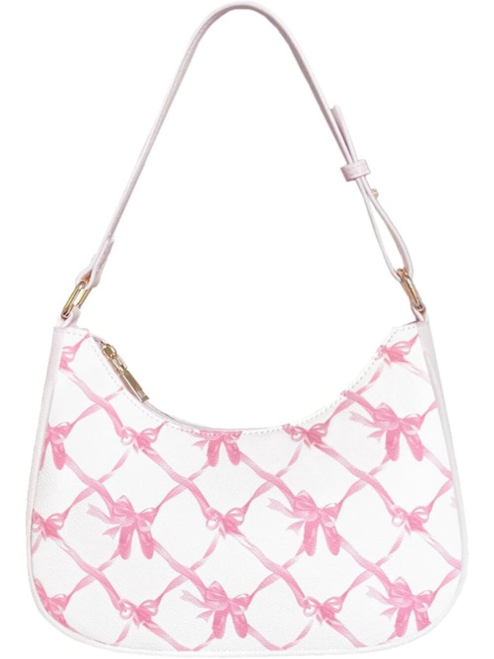 Chic Bow Purse for Women, Stylish Coquette Crescent Shoulder Bag, Trendy Design